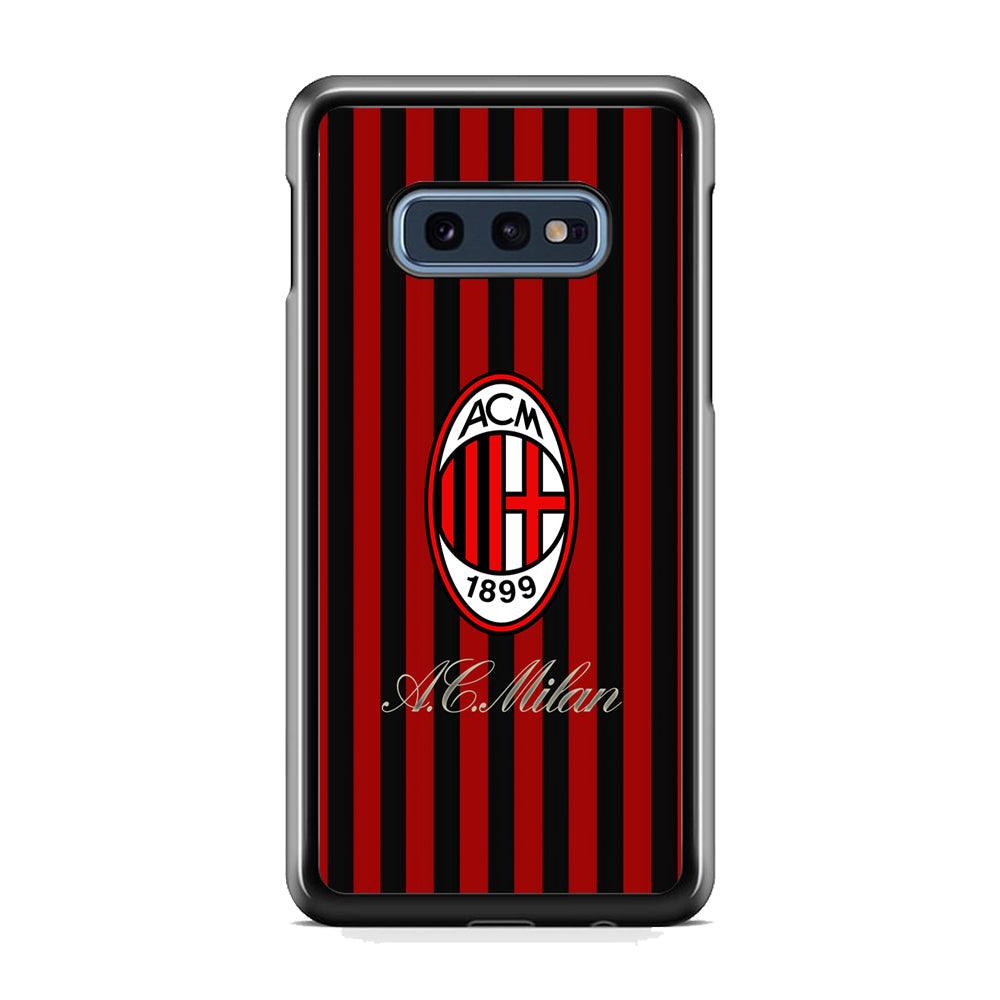 AC Milan Heritage Black and Red Samsung Galaxy S10E Case-Rubber White (2D Case)-Oxvistore