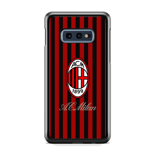 AC Milan Heritage Black and Red Samsung Galaxy S10E Case-Rubber White (2D Case)-Oxvistore