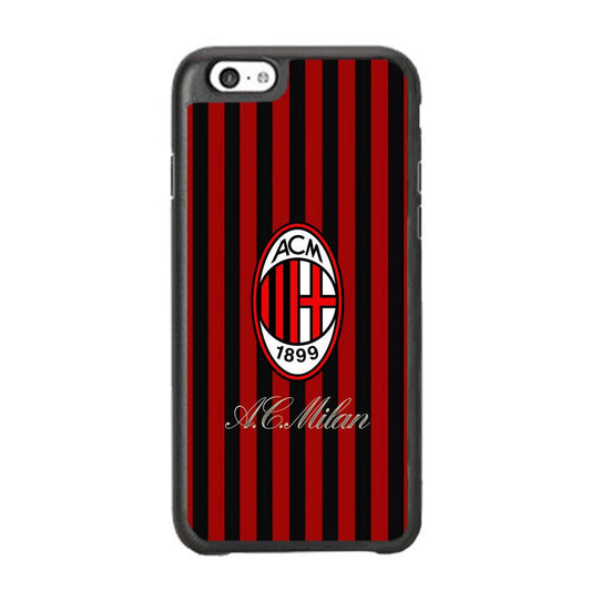 AC Milan Heritage Black and Red iPhone 6 Plus | 6s Plus Case-Rubber White (2D Case)-Oxvistore