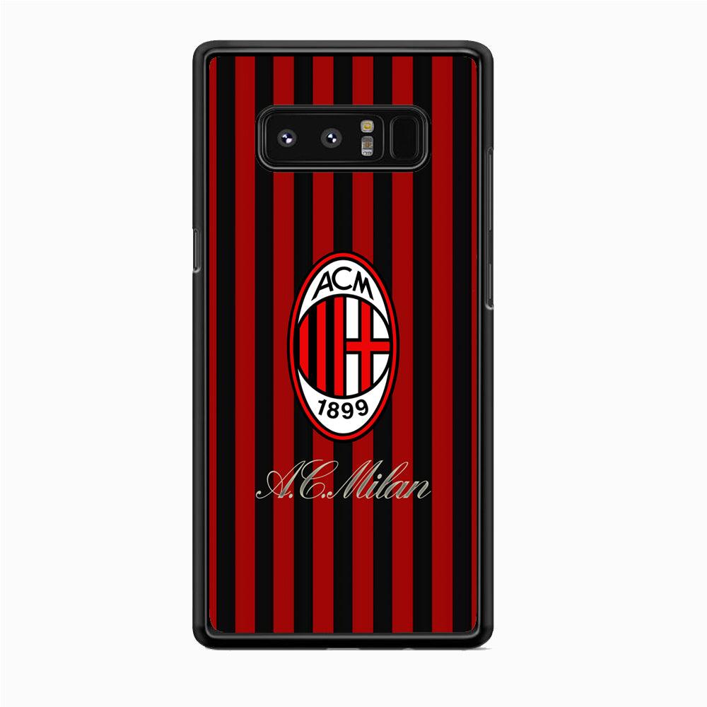 AC Milan Heritage Black and Red Samsung Galaxy Note 8 Case-Rubber White (2D Case)-Oxvistore