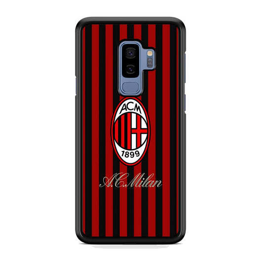 AC Milan Heritage Black and Red Samsung Galaxy S9 Plus Case-Rubber White (2D Case)-Oxvistore
