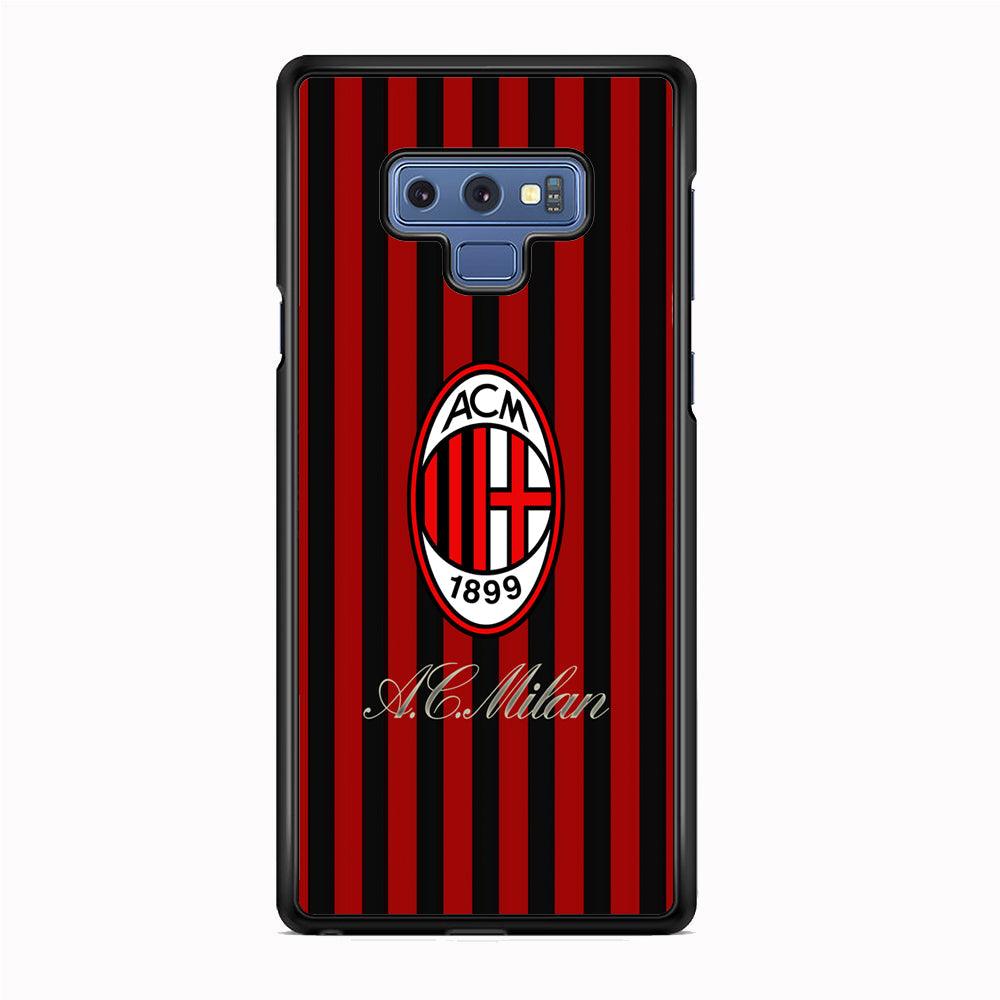 AC Milan Heritage Black and Red Samsung Galaxy Note 9 Case-Rubber White (2D Case)-Oxvistore