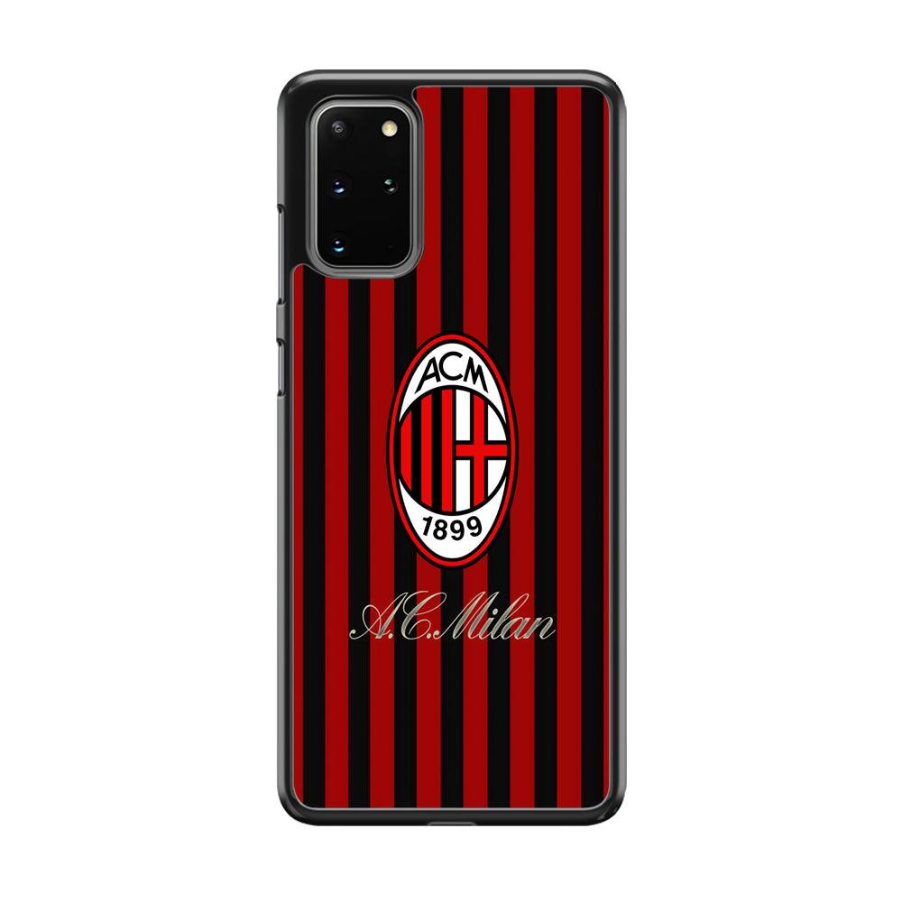 AC Milan Heritage Black and Red Samsung Galaxy S20 Plus Case-Rubber Black (2D Case)-Oxvistore