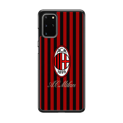 AC Milan Heritage Black and Red Samsung Galaxy S20 Plus Case-Rubber Black (2D Case)-Oxvistore