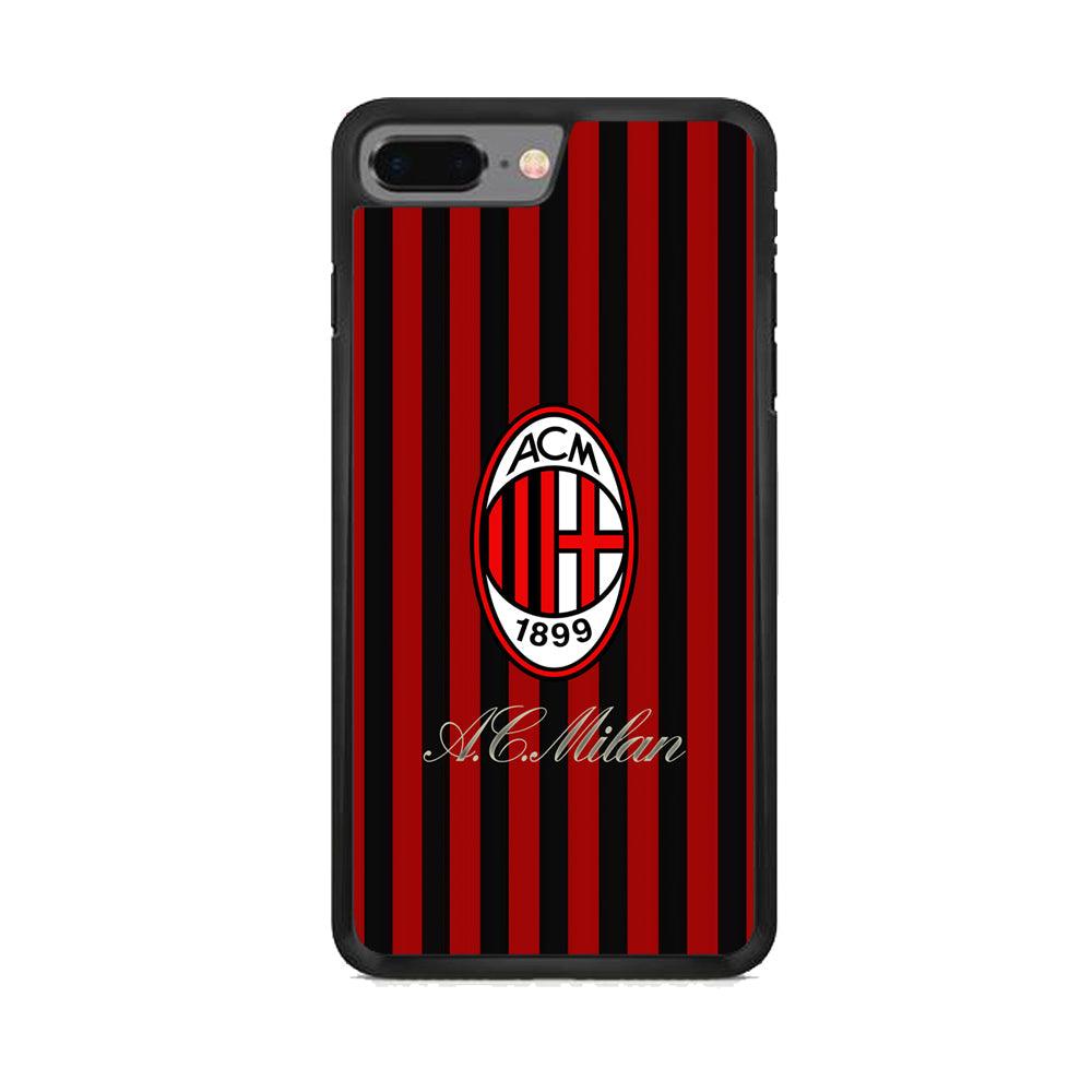 AC Milan Heritage Black and Red iPhone 7 Plus Case-Rubber White (2D Case)-Oxvistore