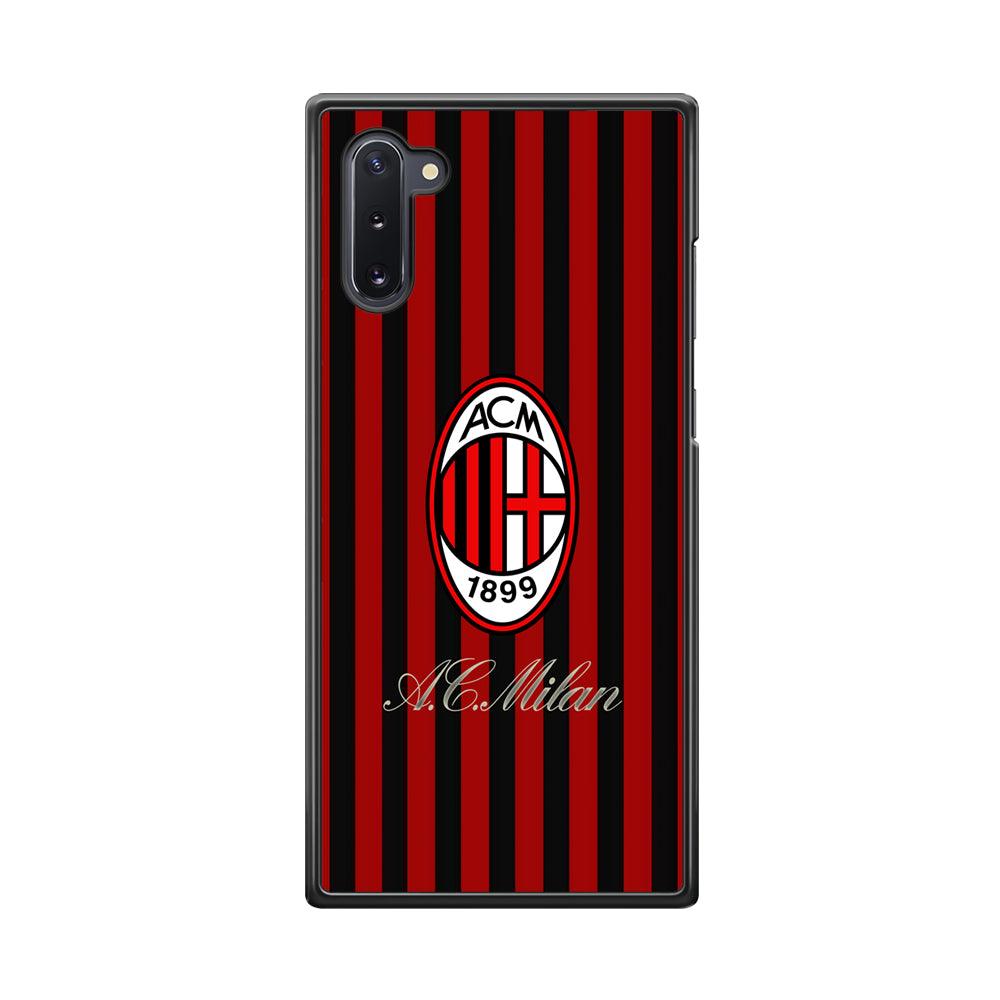 AC Milan Heritage Black and Red Samsung Galaxy Note 10 Case-Rubber Black (2D Case)-Oxvistore