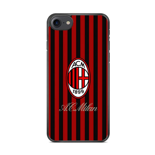 AC Milan Heritage Black and Red iPhone 8 Case-Rubber Black (2D Case)-Oxvistore