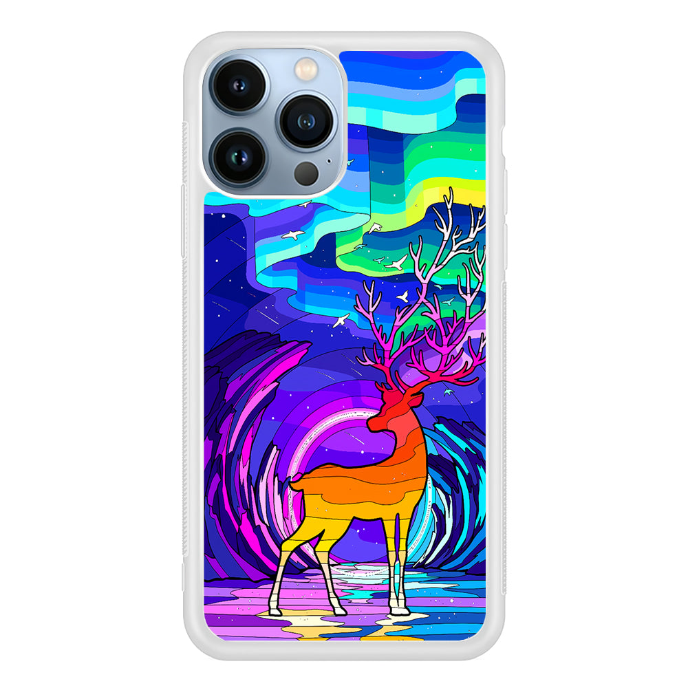 A Deer Colorful Silhouette 2D Rubber Phone Case