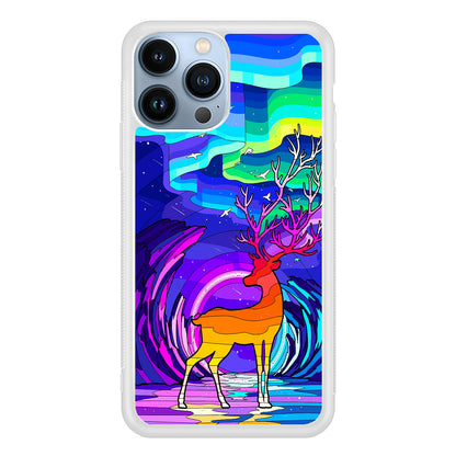 A Deer Colorful Silhouette 2D Rubber Phone Case