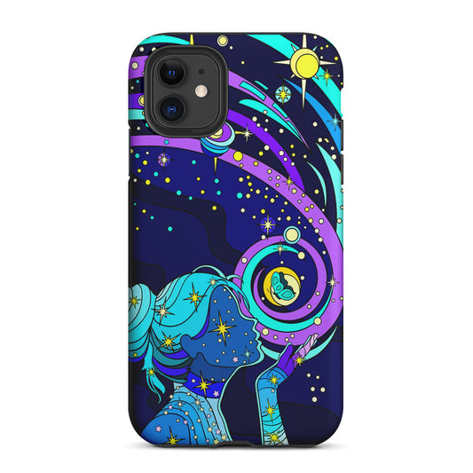 A Woman Blowing Kisses to Planets 2 in 1 Tough Phone Case