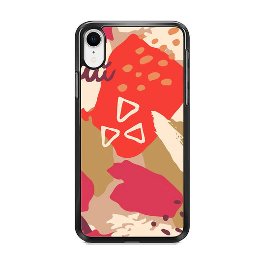 Abstract Brush Three Triangles iPhone XR Case-Rubber White (2D Case)-Oxvistore