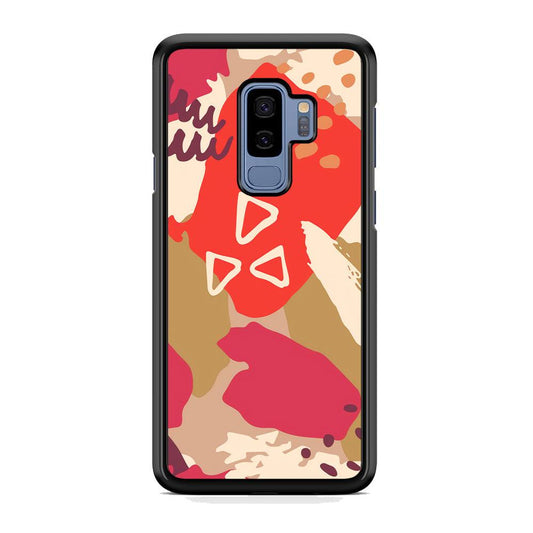Abstract Brush Three Triangles Samsung Galaxy S9 Plus Case-Rubber White (2D Case)-Oxvistore