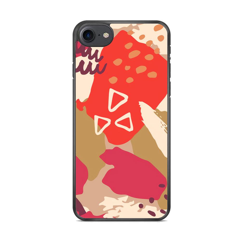 Abstract Brush Three Triangles iPhone 8 Case-Rubber White (2D Case)-Oxvistore