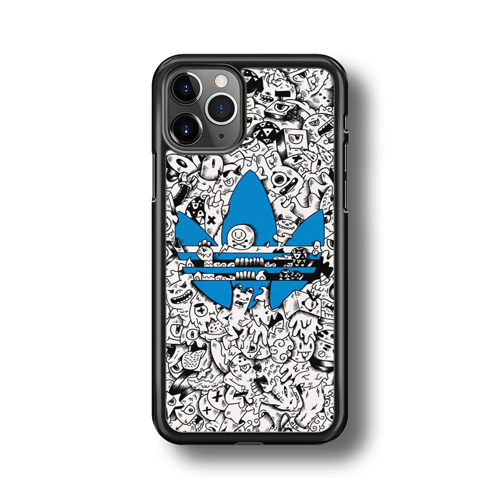 Adidas B&W Doodle iPhone 11 Pro Case-Rubber Black (2D Case)-Oxvistore
