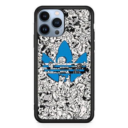 Adidas B&W Doodle iPhone 13 Pro Case-Oxvistore