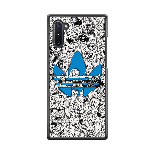 Adidas B&W Doodle Samsung Galaxy Note 10 Case-Rubber Black (2D Case)-Oxvistore