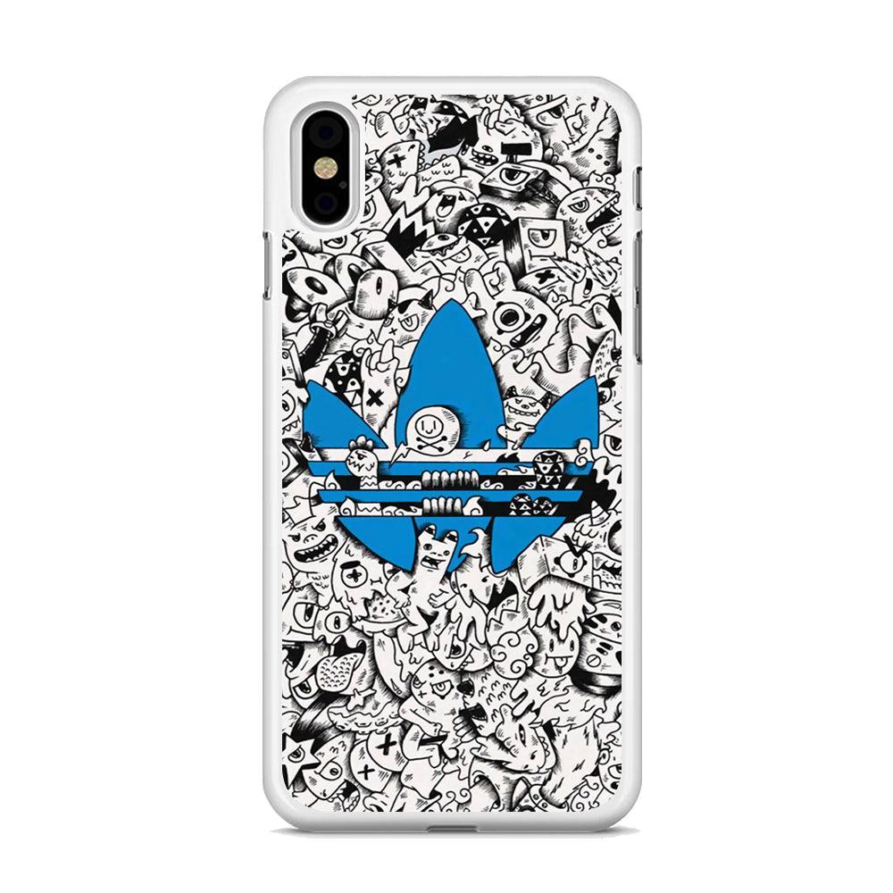 Adidas B&W Doodle iPhone X Case-Oxvistore