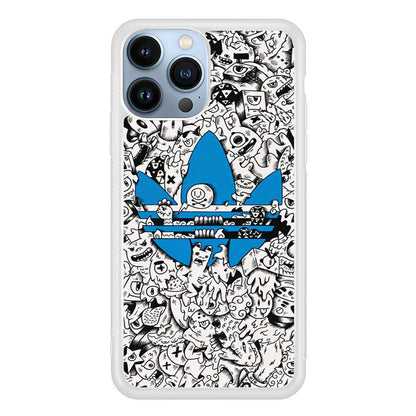 Adidas B&W Doodle iPhone 14 Pro Max Case-Oxvistore