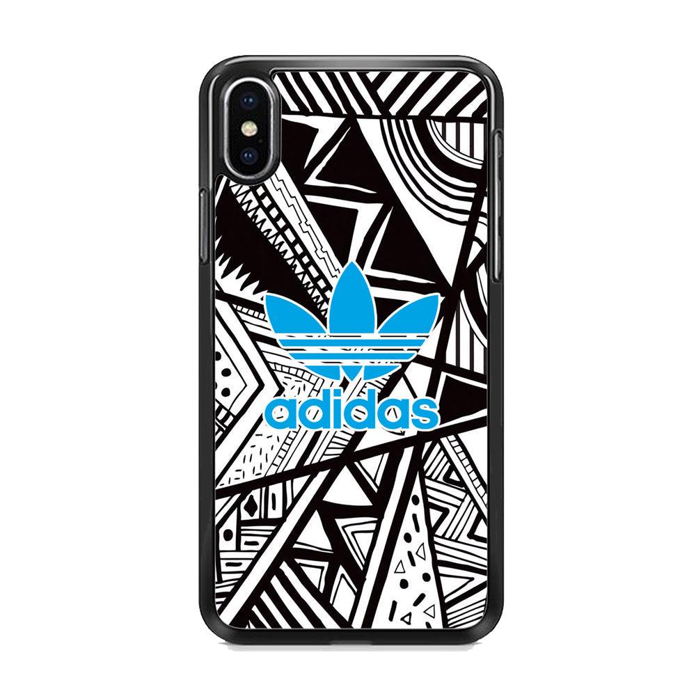 Adidas Blue Ahead iPhone XS MAX Case-Rubber Black (2D Case)-Oxvistore