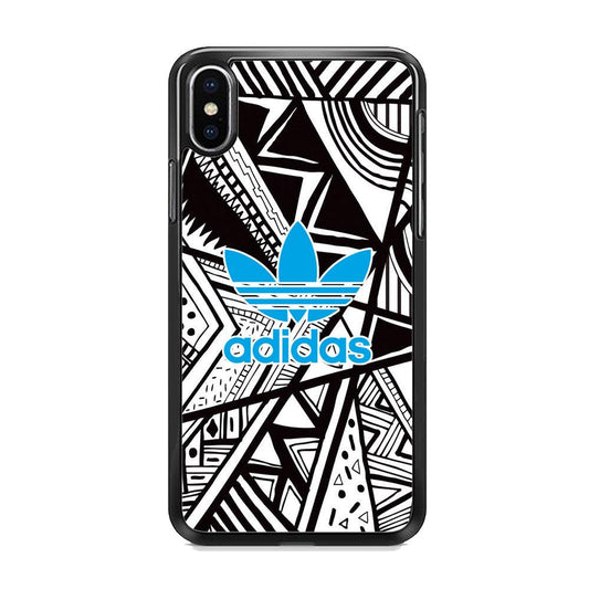 Adidas Blue Ahead iPhone XS MAX Case-Rubber Black (2D Case)-Oxvistore