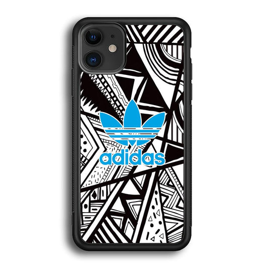 Adidas Blue Ahead iPhone 12 Case-Rubber Black (2D Case)-Oxvistore