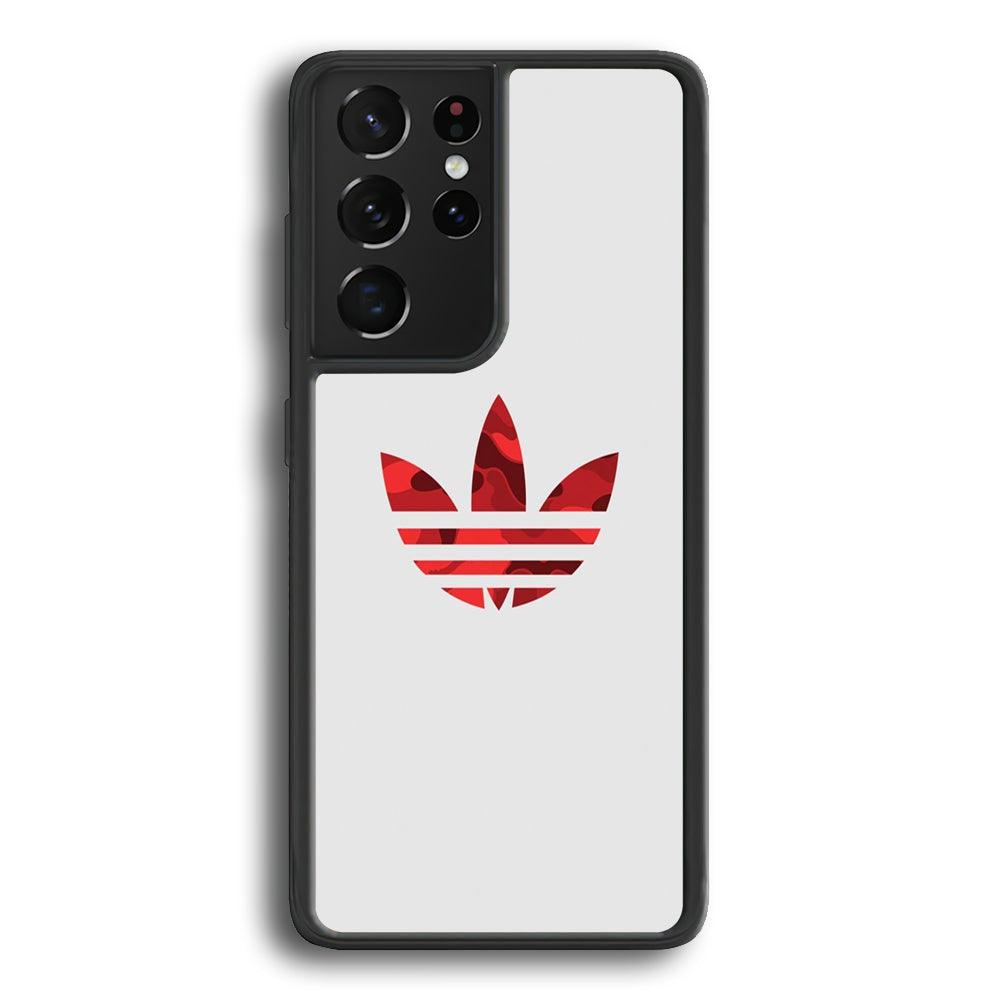 Adidas Camo Red Samsung Galaxy S23 Ultra Case-Rubber Black (2D Case)-Oxvistore