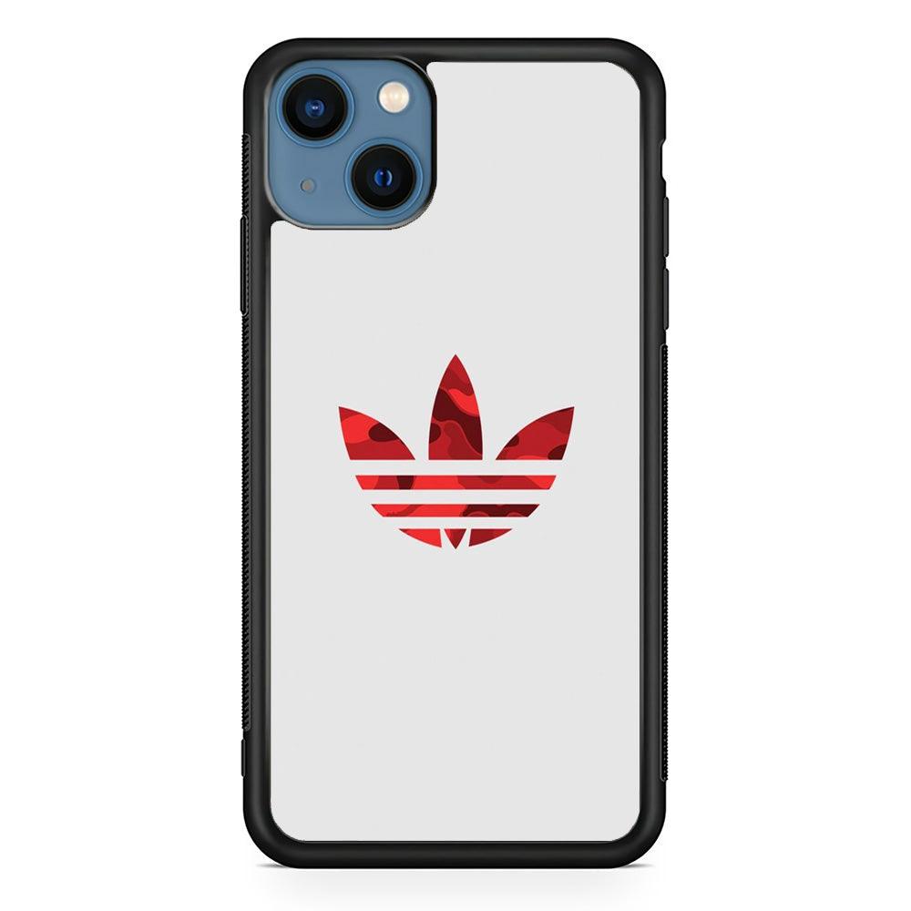 Adidas Camo Red iPhone 15 Plus Case-Rubber Black (2D Case)-Oxvistore