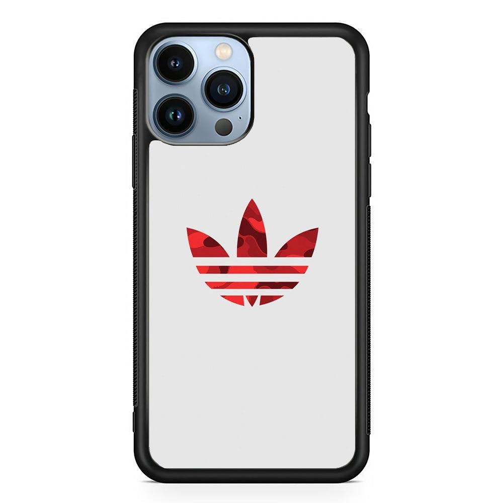 Adidas Camo Red iPhone 13 Pro Max Case-Rubber Black (2D Case)-Oxvistore