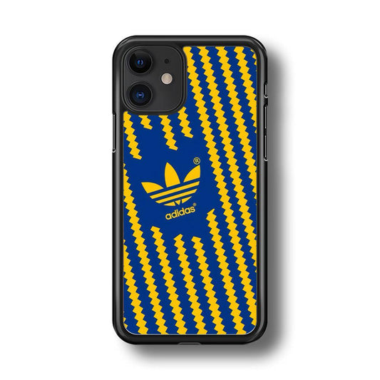 Adidas Choppy Line iPhone 11 Case-Rubber Black (2D Case)-Oxvistore