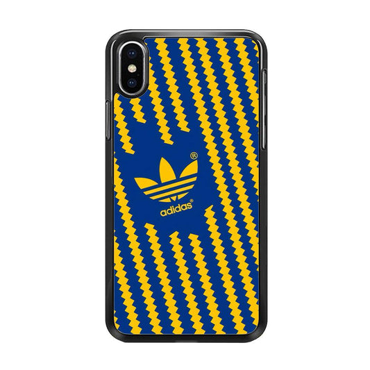 Adidas Choppy Line iPhone XS MAX Case-Rubber Black (2D Case)-Oxvistore