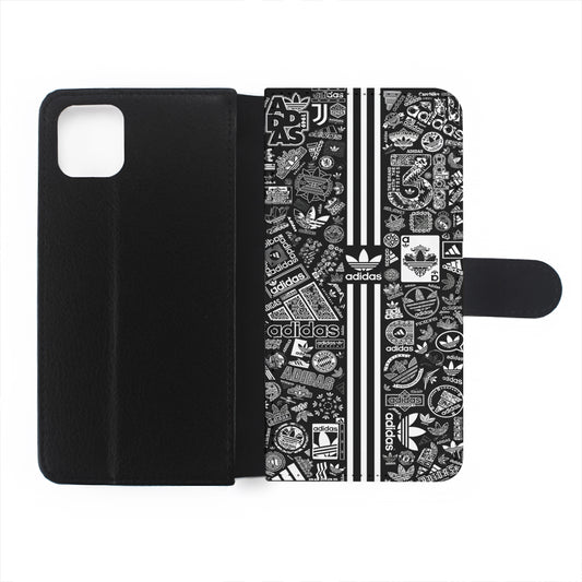 Adidas Collection Black White Flip Wallet Phone Case