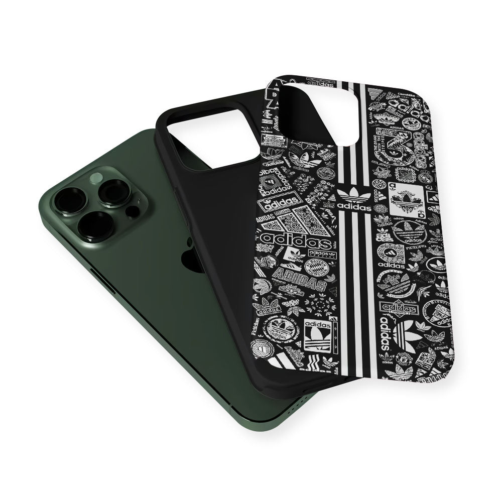 Adidas Collection Black White 2 in 1 Tough Phone Case