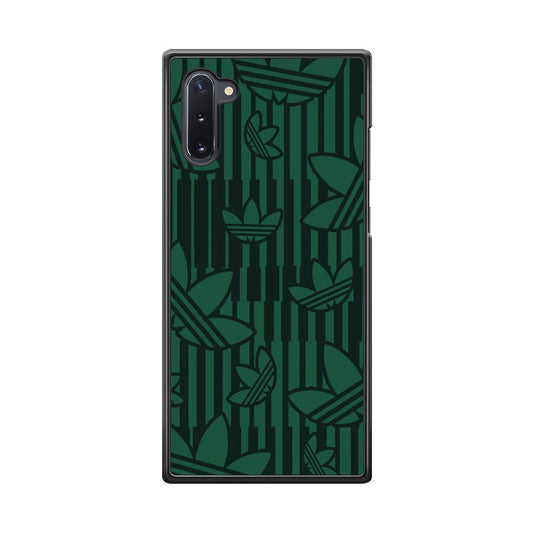 Adidas Dark Green Pattern Samsung Galaxy Note 10 Case-Rubber Black (2D Case)-Oxvistore
