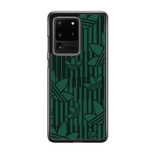 Adidas Dark Green Pattern Samsung Galaxy S20 Ultra Case-Rubber Black (2D Case)-Oxvistore