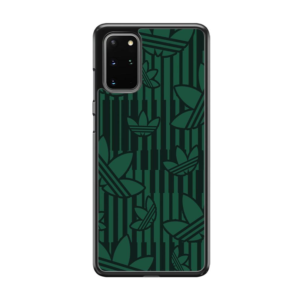 Adidas Dark Green Pattern Samsung Galaxy S20 Plus Case-Rubber Black (2D Case)-Oxvistore