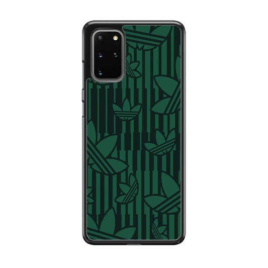 Adidas Dark Green Pattern Samsung Galaxy S20 Plus Case-Rubber Black (2D Case)-Oxvistore