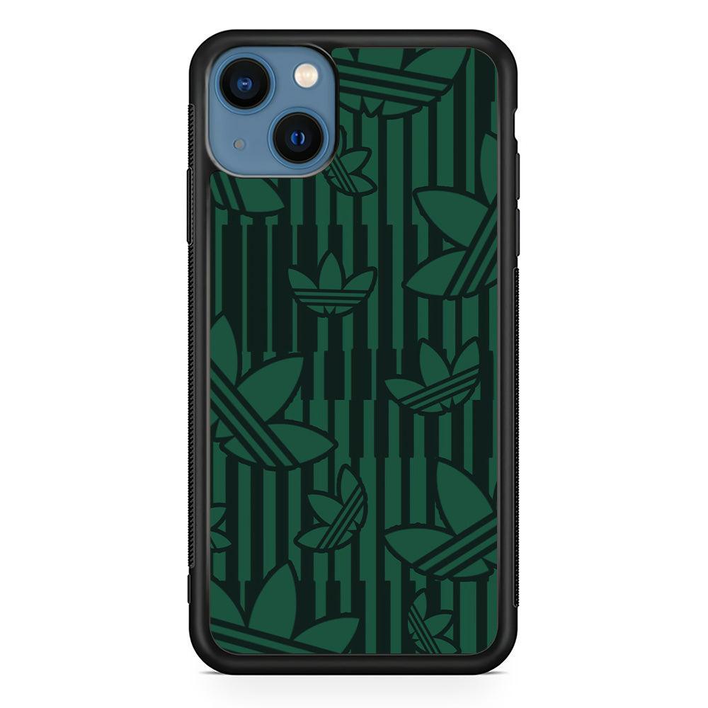 Adidas Dark Green Pattern iPhone 15 Plus Case-Oxvistore