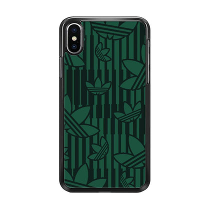 Adidas Dark Green Pattern iPhone XS Case-Oxvistore