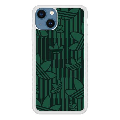 Adidas Dark Green Pattern iPhone 15 Plus Case-Oxvistore