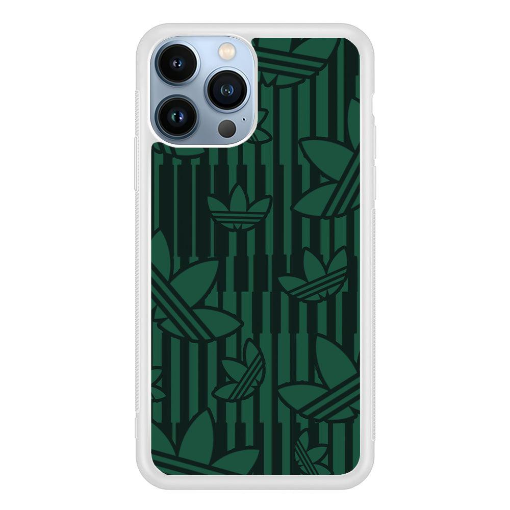 Adidas Dark Green Pattern iPhone 15 Pro Max Case-Oxvistore