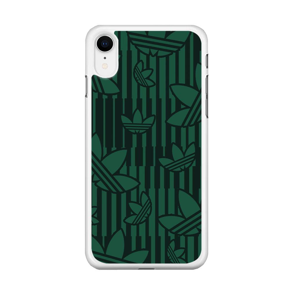 Adidas Dark Green Pattern iPhone XR Case-Oxvistore