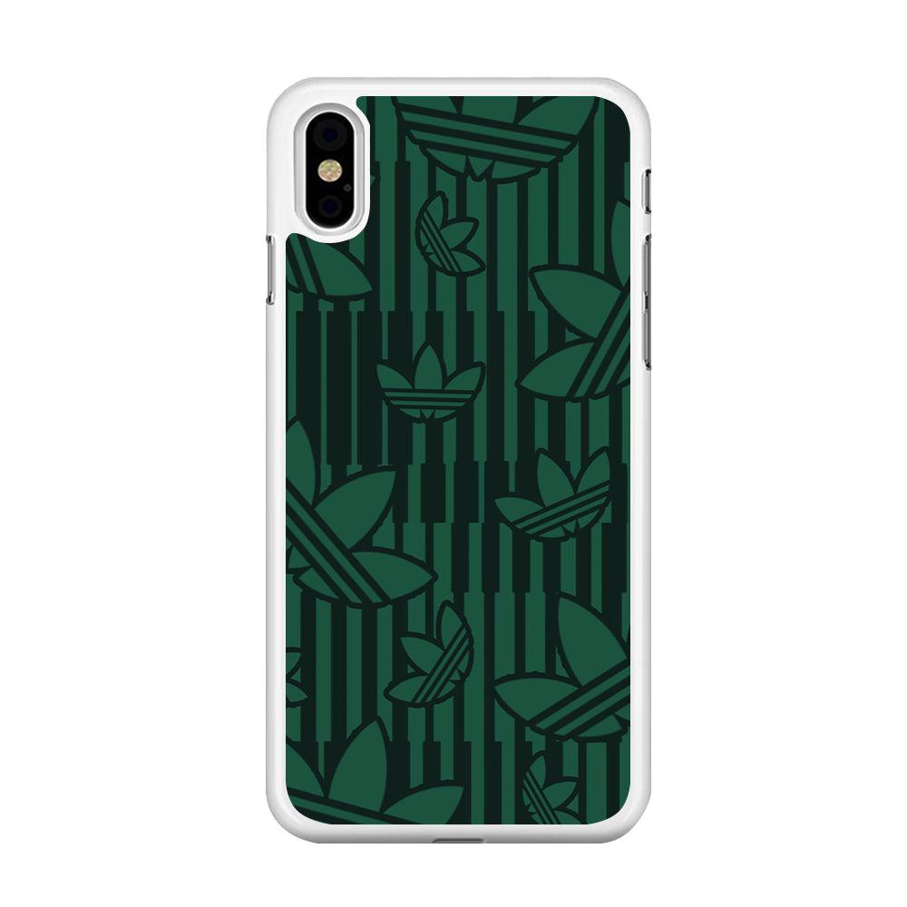 Adidas Dark Green Pattern iPhone X Case-Oxvistore