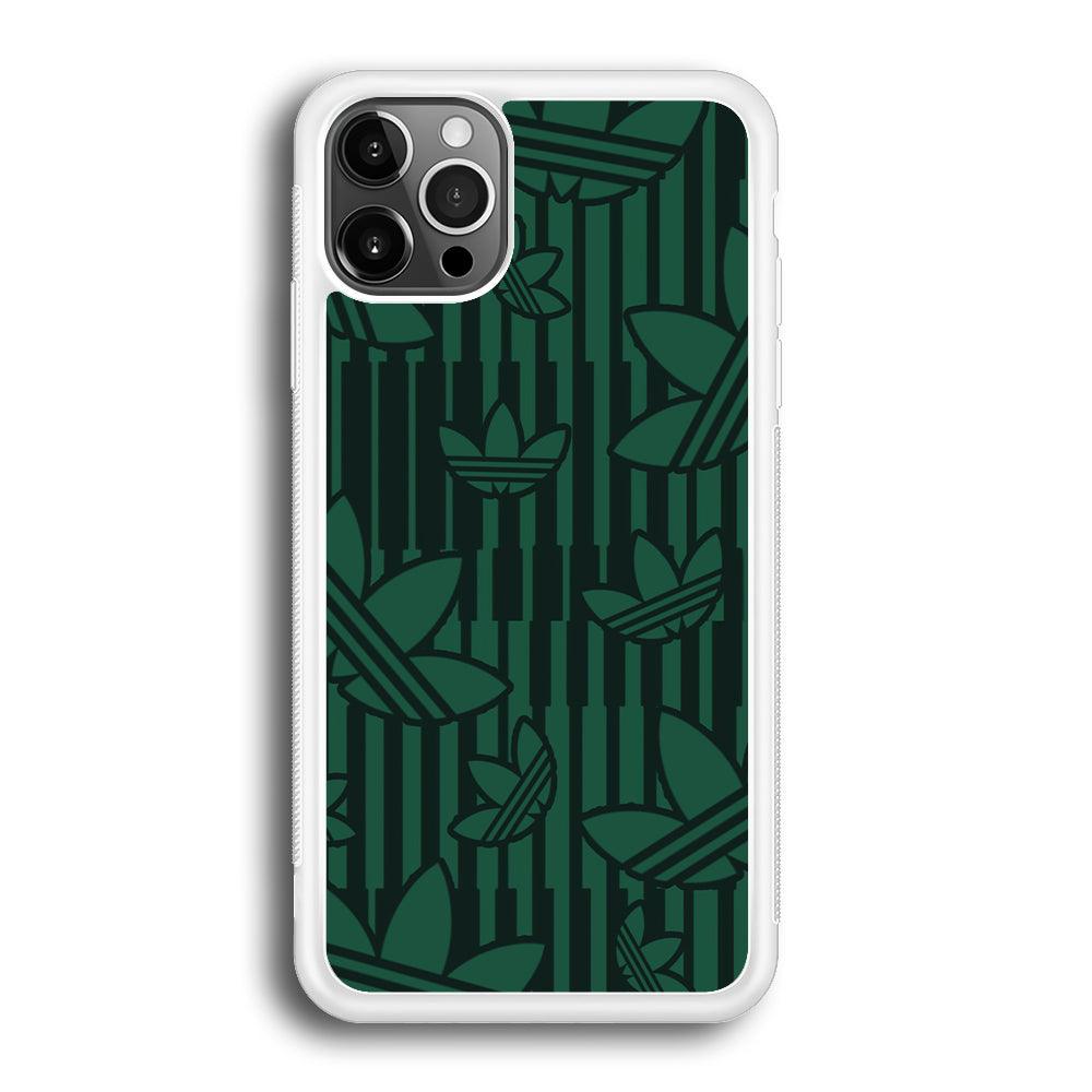 Adidas Dark Green Pattern iPhone 12 Pro Case-Oxvistore