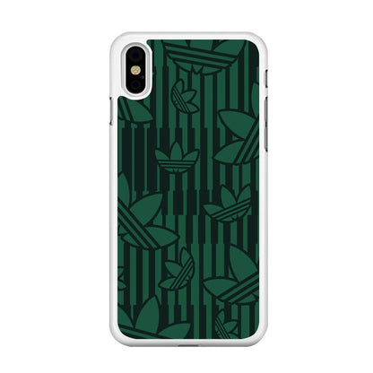 Adidas Dark Green Pattern iPhone XS Case-Oxvistore