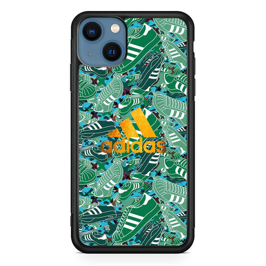 Adidas Gold Pride iPhone 14 Case-Rubber Black (2D Case)-Oxvistore