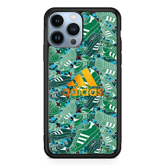 Adidas Gold Pride iPhone 14 Pro Case-Rubber Black (2D Case)-Oxvistore