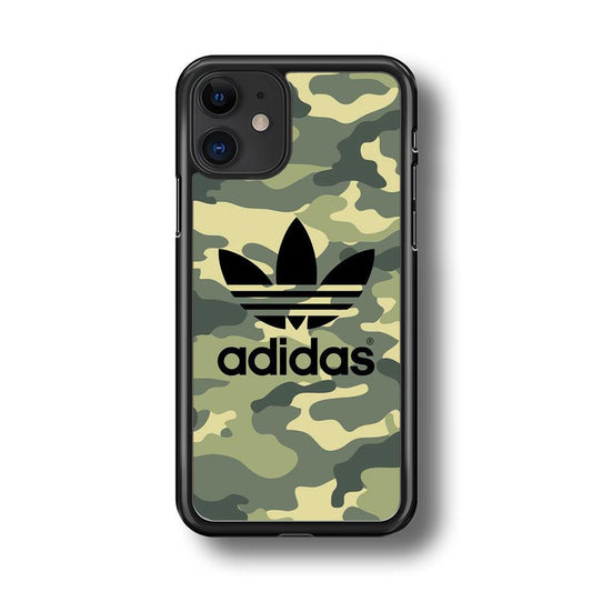 Adidas Ink Logo iPhone 11 Case-Rubber Black (2D Case)-Oxvistore
