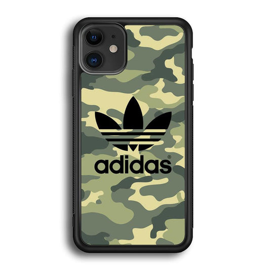 Adidas Ink Logo iPhone 12 Case-Rubber Black (2D Case)-Oxvistore