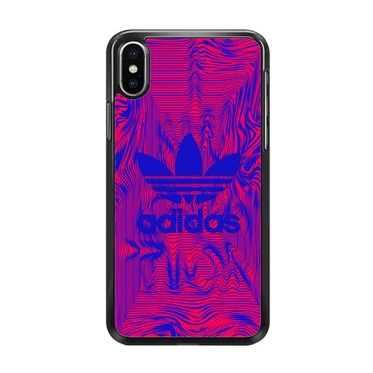 Adidas Line Sketch iPhone XS MAX Case-Rubber Black (2D Case)-Oxvistore