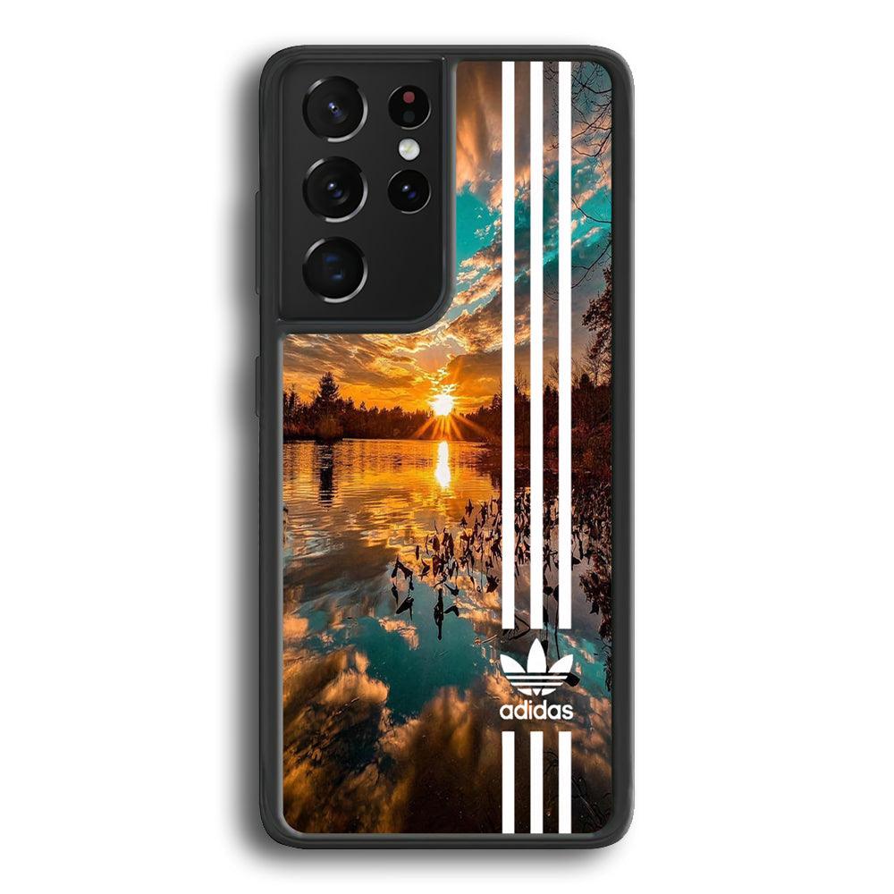 Adidas Line and Sunset Samsung Galaxy S21 Ultra Case-Rubber Black (2D Case)-Oxvistore